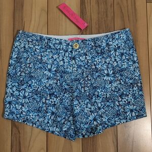 NWT! Lilly Pulitzer Callahan Knit Shorts  Cumulus Blue Blooming Together Size 2